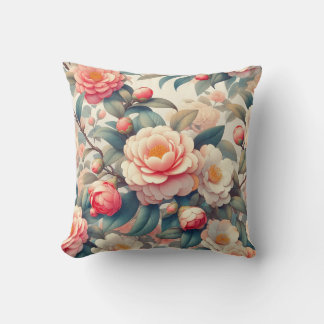 "Elegant Peony Mönster" Kudde