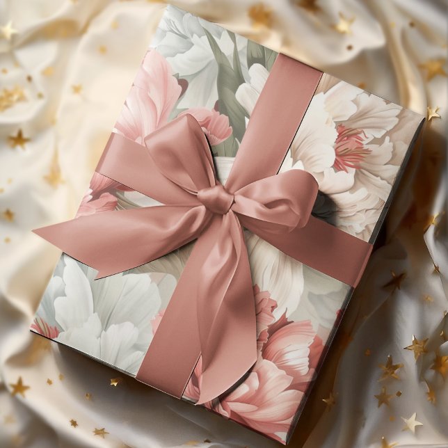 Elegant Peony Seamless Mönster Soft Pastel Presentpapper (Skapare uppladdad)