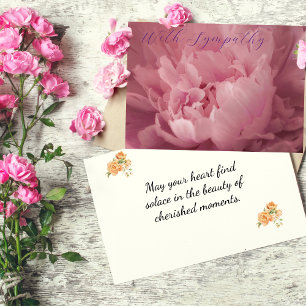 Elegant Peony Sympathy Card Helgkort