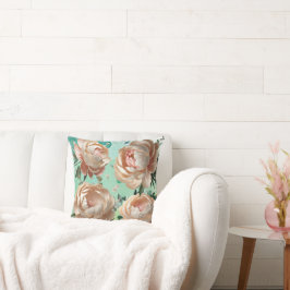 Elegant Peony Throw Pillow Floral Home Décor Kudde