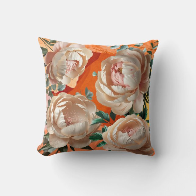 Elegant Peony Throw Pillow Floral Home Décor  Kudde (Framsida)