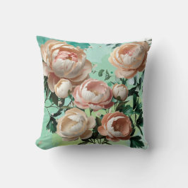 Elegant Peony Throw Pillow Floral Home Décor Kudde