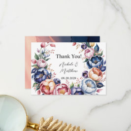 Elegant Peony-utandning för Bröllop Tack Kort