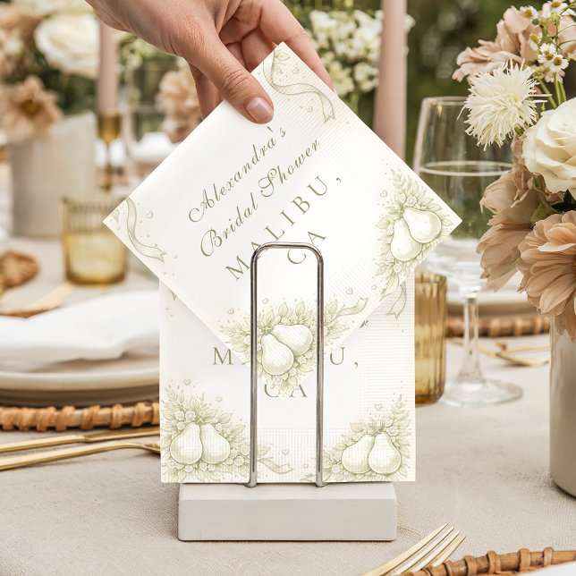 Elegant perfekt par päron bröllopsdusch pappersservett (Skapare uppladdad)