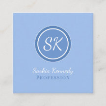 Elegant Periwinkle Blue Professionell Monogram