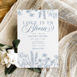 Elegant Periwinkle Blue Wildblomme Möhippa Inbjudningar