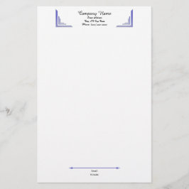 Elegant Periwinkle Corner Professional Stationery Brevpapper