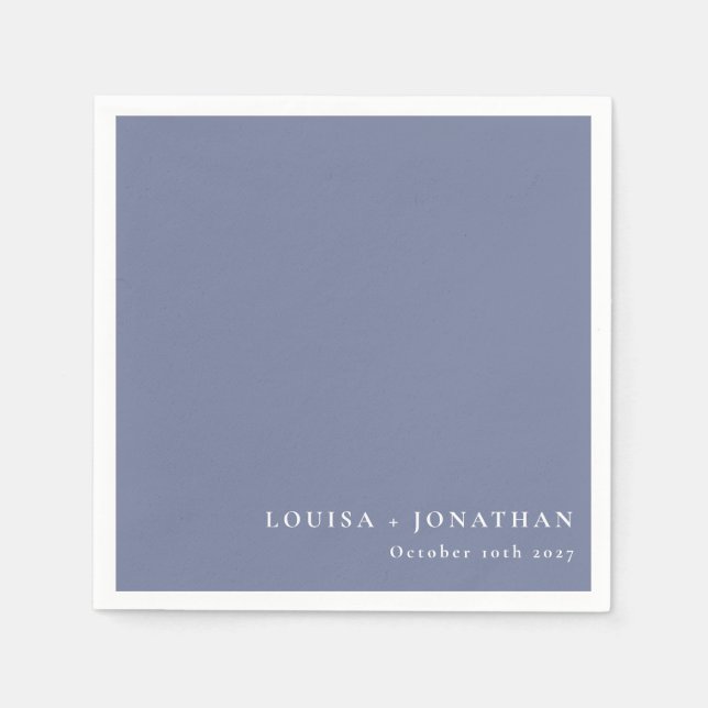 Elegant Periwinkle-Trendiget minimal Anpassningsba Pappersservett (Framsidan)