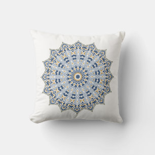 Elegant Persian Blue Arabesque Oriental Dekoration Kudde
