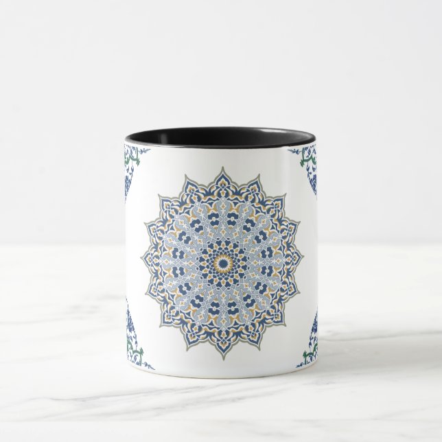 Elegant Persian Blue Arabesque Oriental Dekoration Mugg (Center)