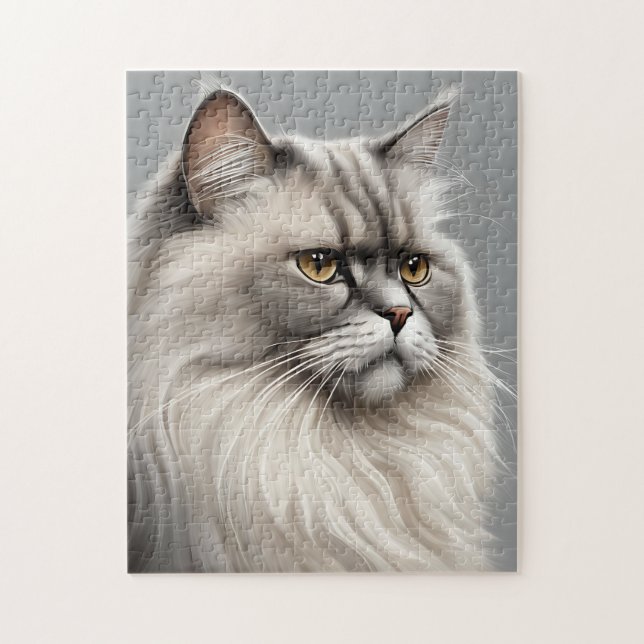 Elegant Persian Cat Illustration Pussel (Vertikal)