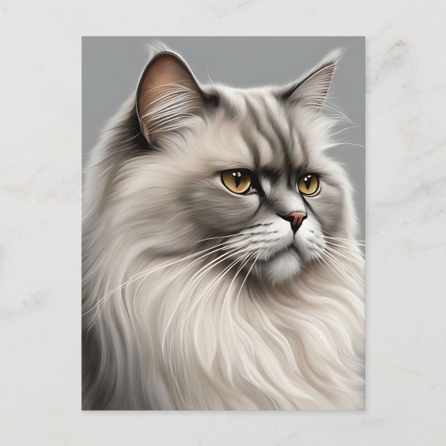 Elegant Persian Cat Illustration Vykort (Framsida)