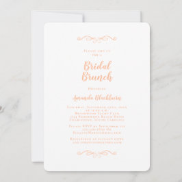 Elegant Persika Kalligrafi Bröllopsbrunch Inbjudningar