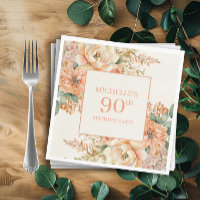 Elegant persika kräm blom- 90-års födelsedag