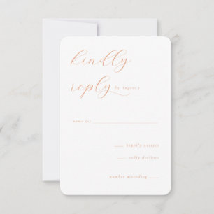 Elegant Persika Minimalistisk Kalligrafi OSA Kort