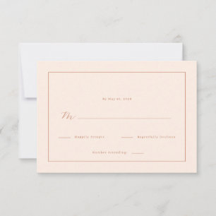 Elegant Persika Minimalistisk Kalligrafi OSA Kort