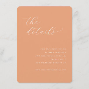 Elegant Persika Minimalistisk Kalligrafi Tilläggskort