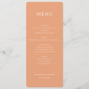 Elegant Persika Minimalistisk Meny