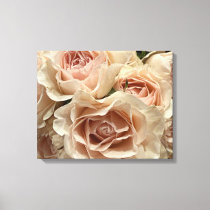 Elegant Persika & Rosablommiga Rosor Foto Canvas V
