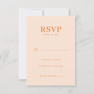Elegant Persika RSVP-kort OSA Kort