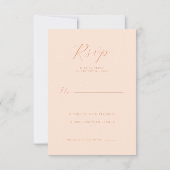 Elegant Persika RSVP-kort OSA Kort (Framsida)