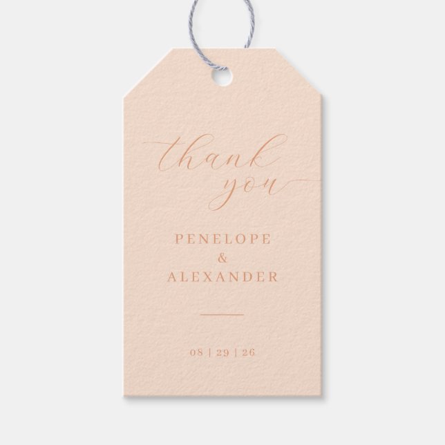 Elegant Persika Tacktagg Presentetikett (Framsidan)