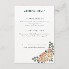 Elegant persikablommig & guldgaller komplett  tilläggskort