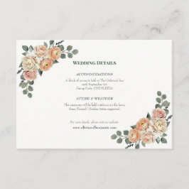 Elegant persikablommig & guldgaller komplett  tilläggskort