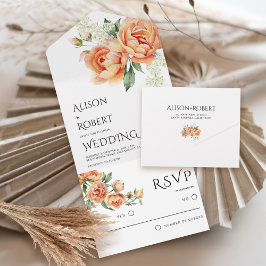 Elegant persiko-blommor bröllop