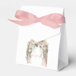 Elegant persikofärgad blomsterbröllopspresentlåda presentaskar