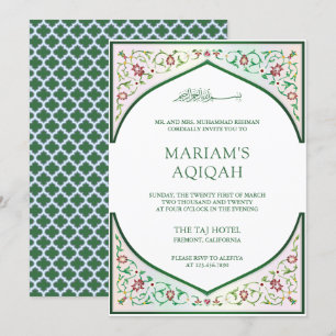 Elegant persisk mosaikkonst islamisk aqiqah inbjudningar