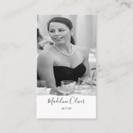 Elegant Personal Photograf Snyggt Black White Visitkort