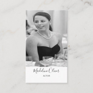 Elegant Personal Photograf Snyggt Black White Visitkort