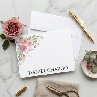 Elegant Personal Stationery Set Custom Name Anteckningskort