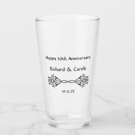 Elegant Personalized 30th Wedding Anniversary Gift Glaskopp