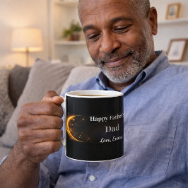Elegant Personalized Black Gold Happy Father’s Day Kaffemugg