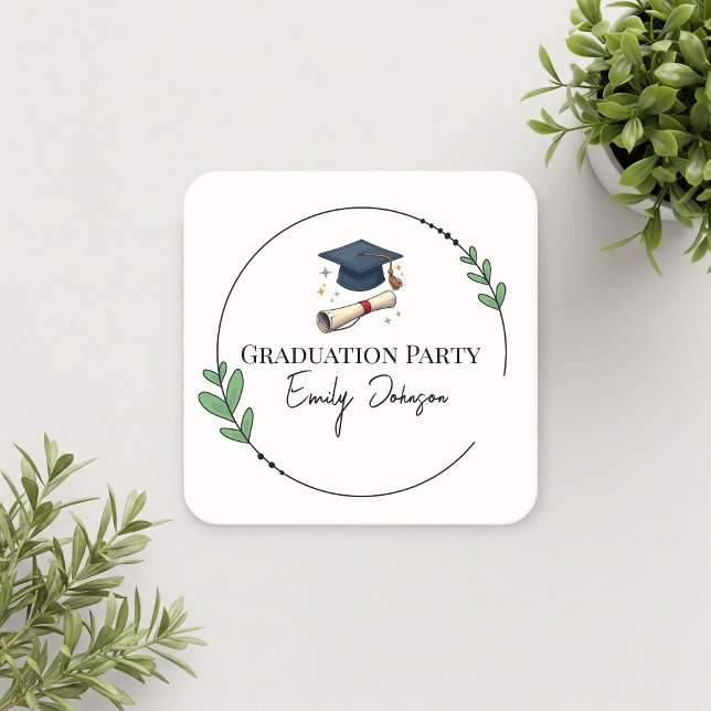 Elegant Personalized Cardboard Coasters  Underlägg Papper Kvadrat (Skapare uppladdad)