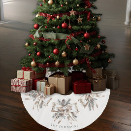 Elegant Personalized Christmas Tree Skirt Julgransmatta Borstad Polyester
