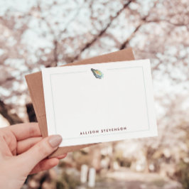 Elegant Personalized Coastal Oyster Watercolor Anteckningskort