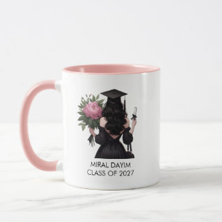 Elegant Personalized Graduation Girl illustration Mugg