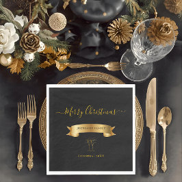 Elegant Personalized Merry Christmas Napkins Pappersservett
