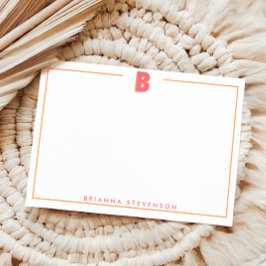 Elegant Personalized Monogram 3D Letter B Initial  Anteckningskort