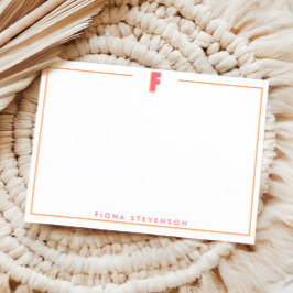 Elegant Personalized Monogram 3D Letter F Initial  Anteckningskort