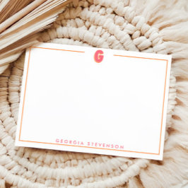 Elegant Personalized Monogram 3D Letter G Initial  Anteckningskort