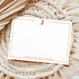 Elegant Personalized Monogram 3D Letter J Initial  Anteckningskort