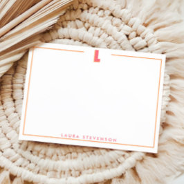 Elegant Personalized Monogram 3D Letter L Initial  Anteckningskort