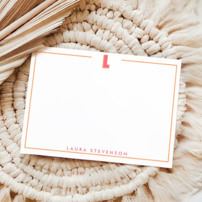 Elegant Personalized Monogram 3D Letter L Initial  Anteckningskort (Skapare uppladdad)