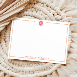 Elegant Personalized Monogram 3D Letter O Initial  Anteckningskort