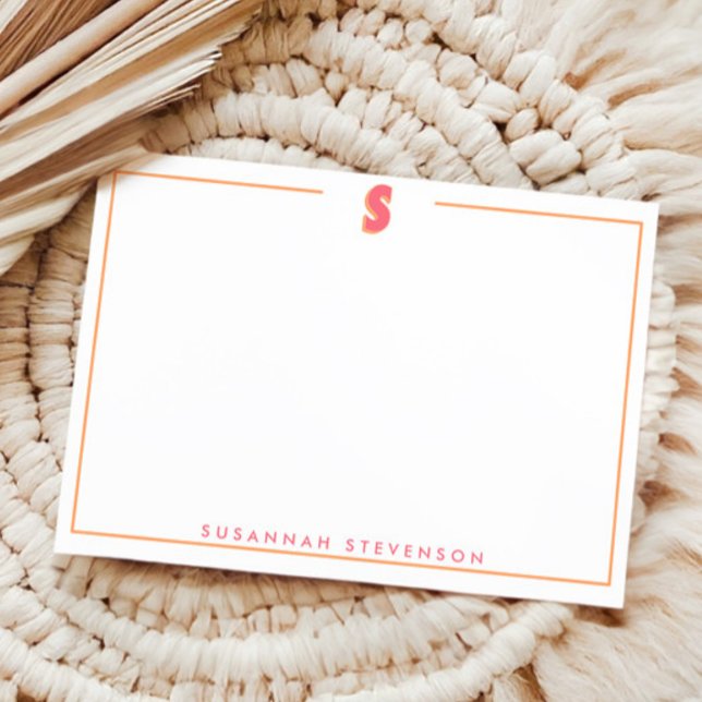 Elegant Personalized Monogram 3D Letter S Initial  Anteckningskort (Skapare uppladdad)