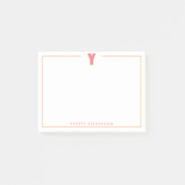 Elegant Personalized Monogram 3D Letter Y Initial  Post-it Block